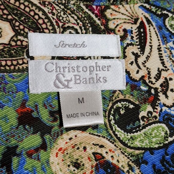 Christopher & Banks Womens Button-Up Jacket Colorful Stretch Lightweight Size M - Picture 5 of 8
